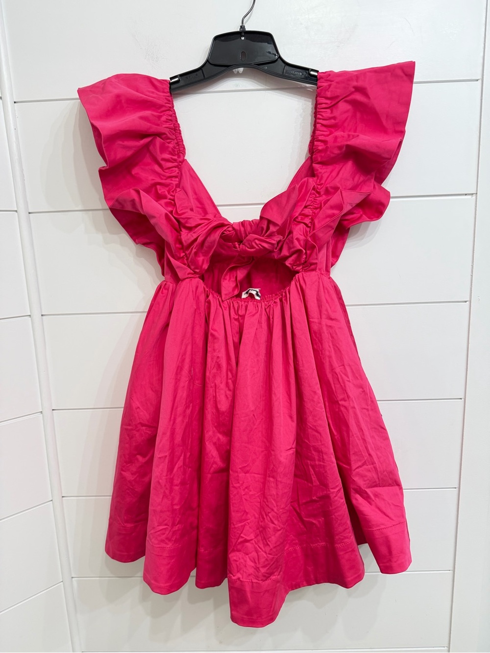 For Love & Lemons Clementine Pink Puff Sleeve Mini Dress Open Back 36970 - Picture 9 of 16